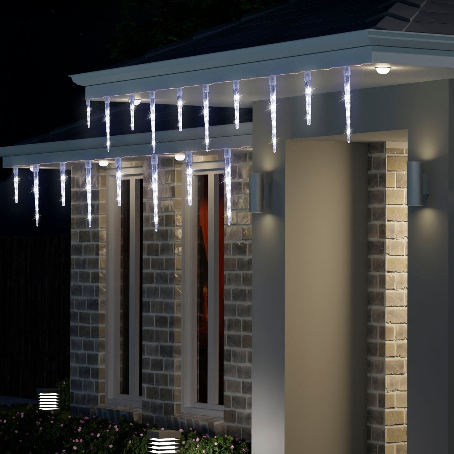 LED Icicle Tube Lights 24-Pack Available in 2 Colors - White V720-XL1341 WHITE