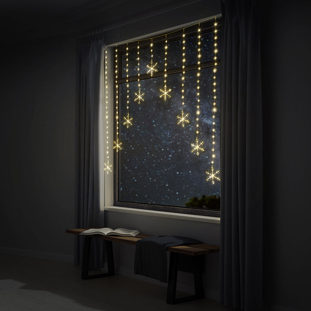 LED Snowflakes Curtain Lights avialable in 2 Colors - Cool White V720-XL1343
