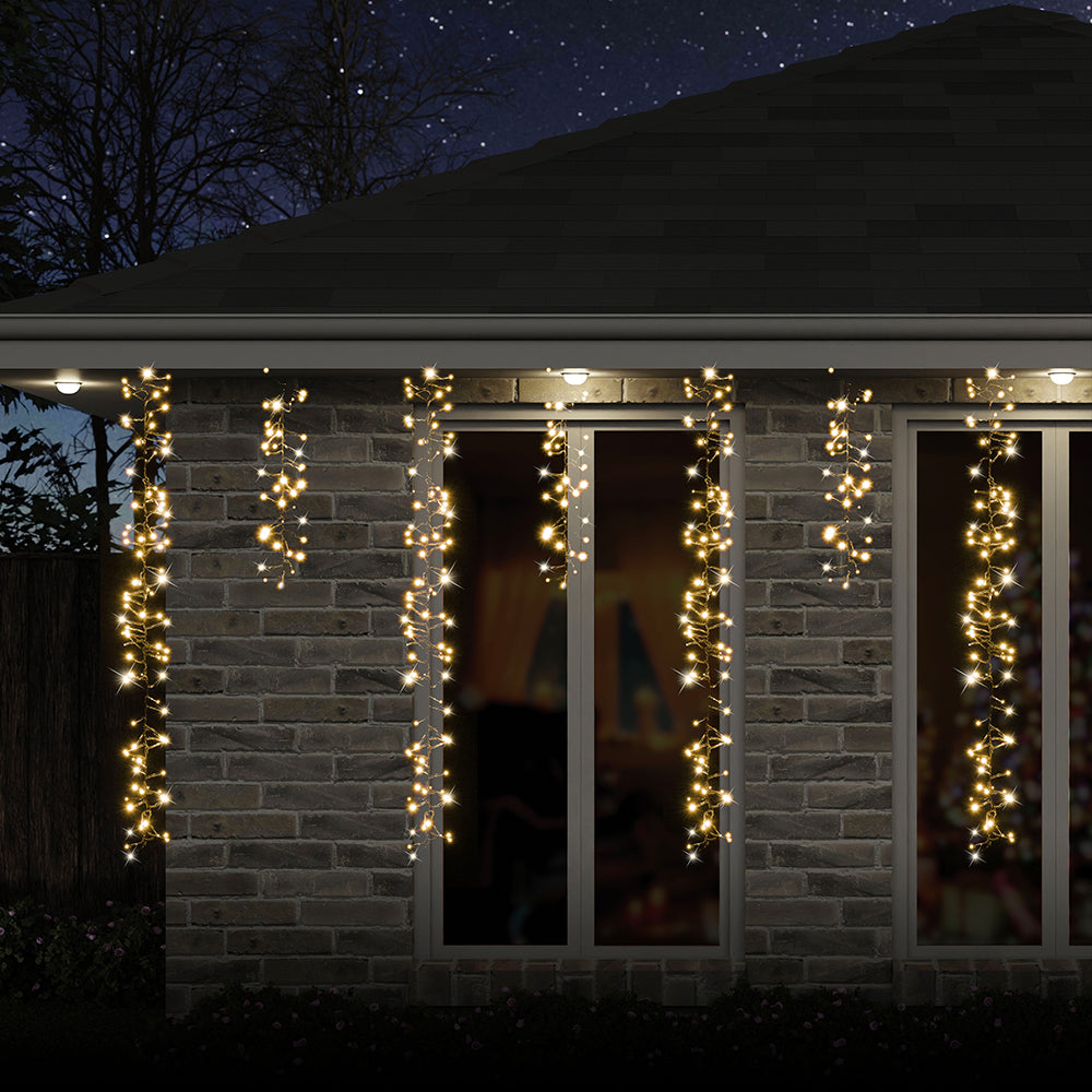 LED Dancing Cluster Icicles 9m Available in 2 Options - Multicolor (6 Colors) V720-XL1353