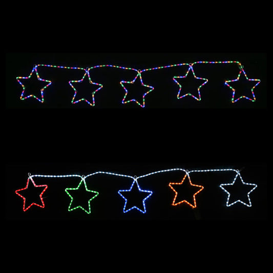 LED Ropelight 5 Stars Chain available in 2 Colors - Multicolor V720-XL1429M