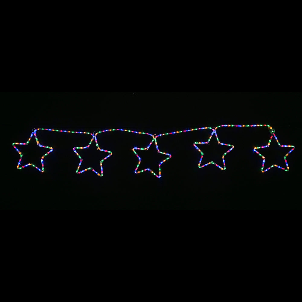 LED Ropelight 5 Stars Chain available in 2 Colors - Multicolor V720-XL1429M