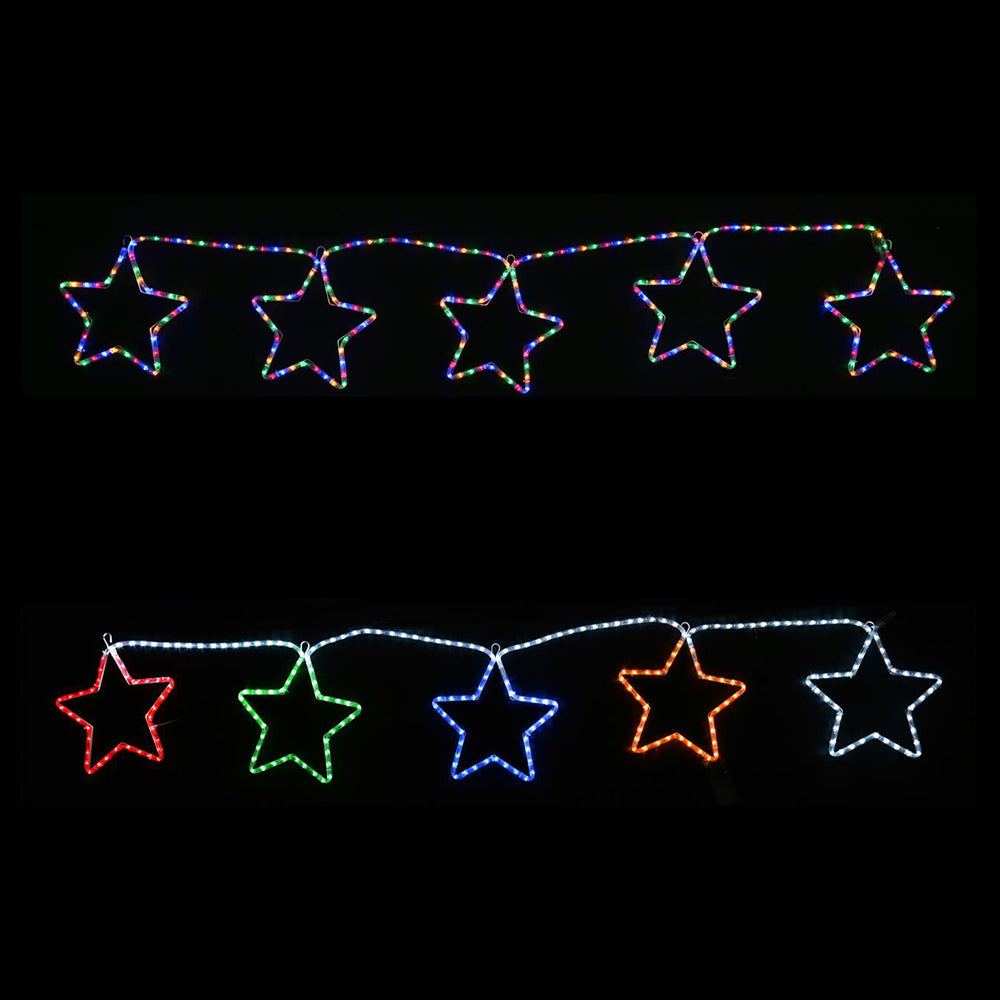 LED Ropelight 5 Stars Chain available in 2 Colors - RGBYW V720-XL1429RGBYW