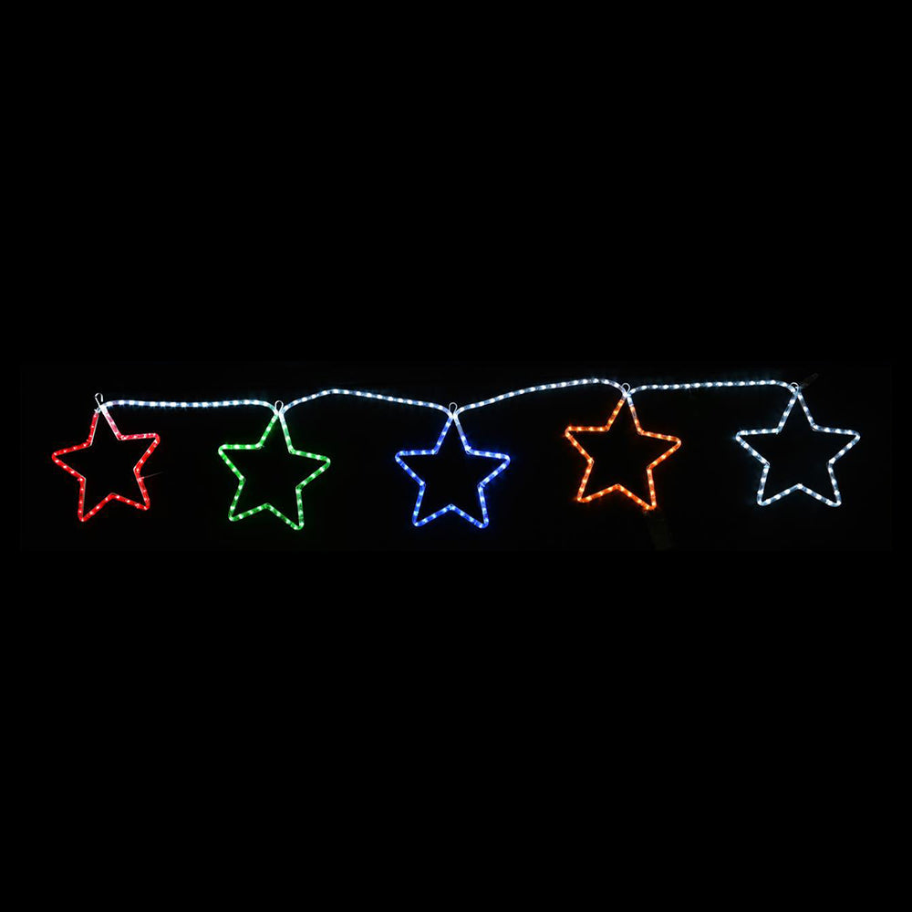 LED Ropelight 5 Stars Chain available in 2 Colors - RGBYW V720-XL1429RGBYW