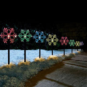 Solar Snowflake Path Lights - 5 Pack, 35cm available in 2 Colors - Cool White V720-XL1455W