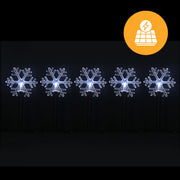 Solar Snowflake Path Lights - 5 Pack, 35cm available in 2 Colors - Cool White V720-XL1455W
