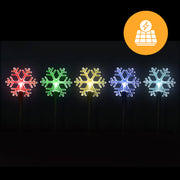 Solar Snowflake Path Lights - 5 Pack, 35cm available in 2 Colors - Cool White V720-XL1455W