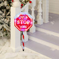LED Stop Here Sign Multi 100cm Adjustable Height V720-XL1464