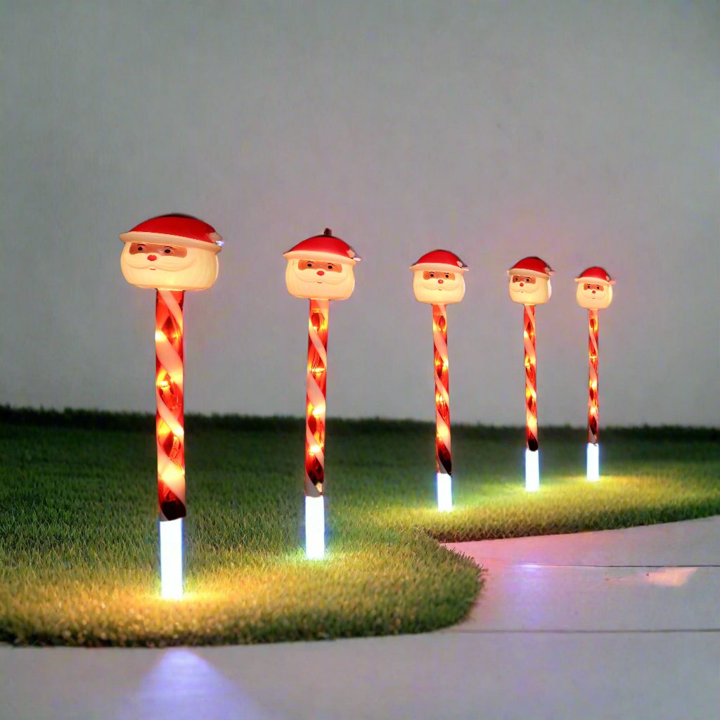 LED Candy Path Lights 5pk Santa or Snowflake - Snowflake V720-XL1466SF