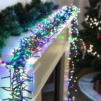 Battery Operated LED Cluster Lights - 200 LEDs, Multicolor or Warm White - Multicolor V720-XL1517M
