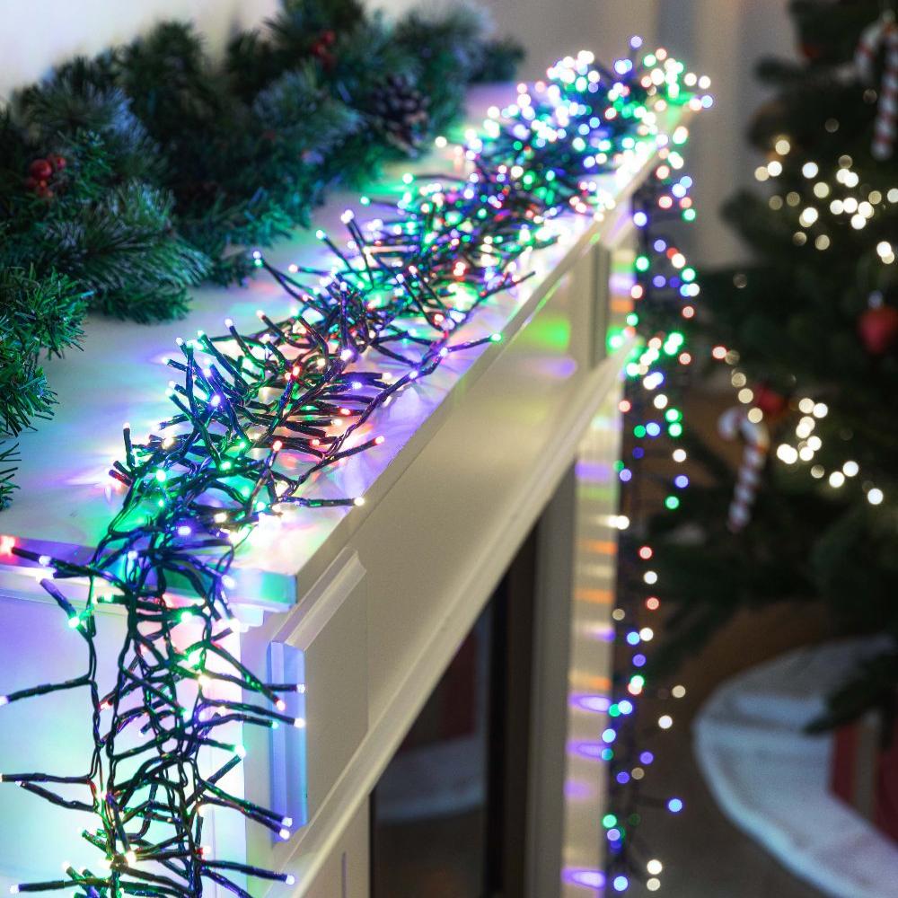 Battery Operated LED Cluster Lights - 200 LEDs, Multicolor or Warm White - Warm White V720-XL1517WW