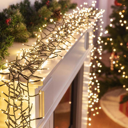 Battery Operated LED Cluster Lights - 200 LEDs, Multicolor or Warm White - Warm White V720-XL1517WW