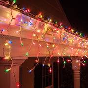 Battery Operated 300 LED Timer Icicle Lights - 11.8m x 48cm, available in 2 Colors - Multicolor V720-XL1521M