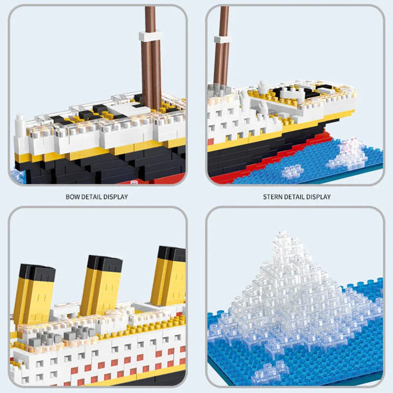 NNEOBA Titanic Ship Toy with LED Light V728-1005005128506469-W
