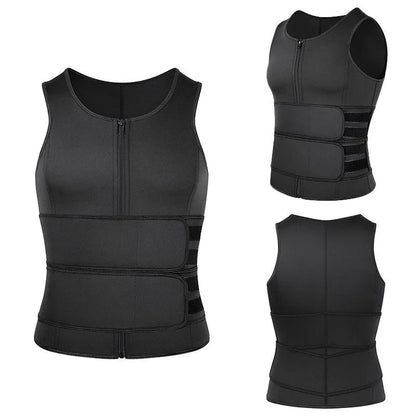 NNEOBA Body Shaper Waist Trainer Sauna Vest XXL Double Belt V728-1005005833407776-BLACK-TWO-BELT-XXL
