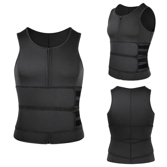 NNEOBA Body Shaper Waist Trainer Sauna Vest XXL Double Belt V728-1005005833407776-BLACK-TWO-BELT-XXL
