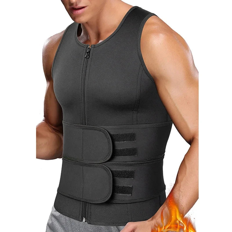 NNEOBA Body Shaper Waist Trainer Sauna Vest XXL Double Belt V728-1005005833407776-BLACK-TWO-BELT-XXL