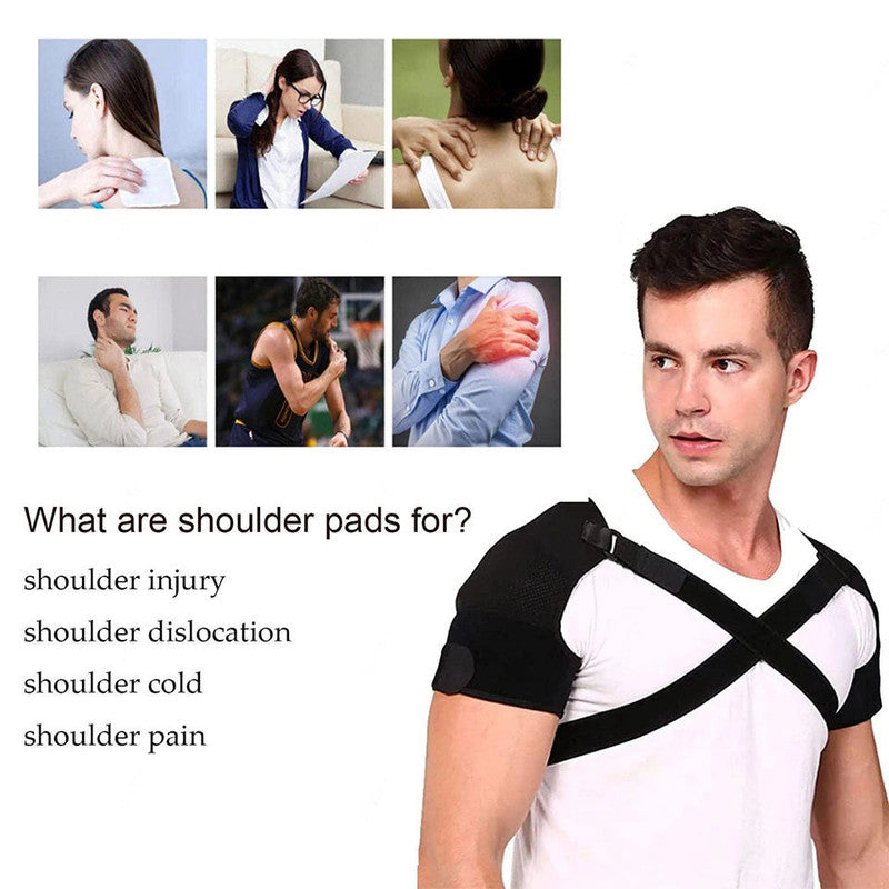 NNEOBA Double Shoulder Brace Wrap Neoprene Compression Sleeve V728-1005006834098718-BLACK-XXL-XXXL