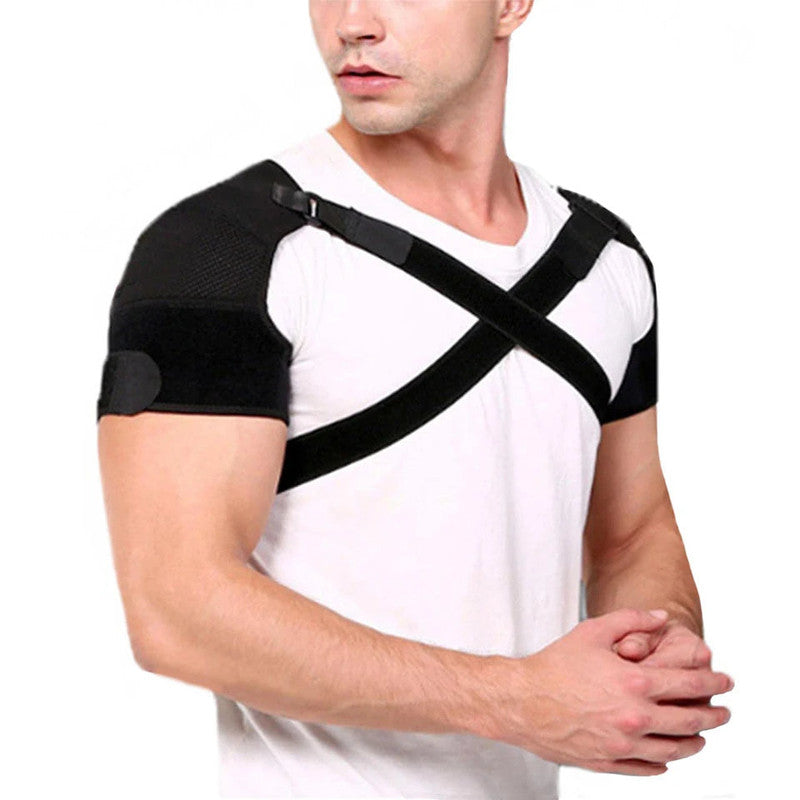 NNEOBA Double Shoulder Brace Wrap Neoprene Compression Sleeve V728-1005006834098718-BLACK-XXL-XXXL