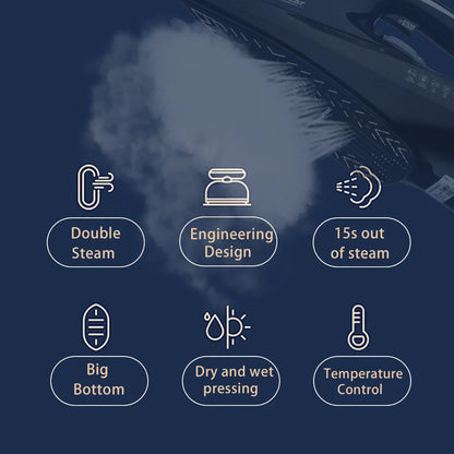 2200W Professional Steam Iron with Ceramic Soleplate V728-1005007422739776-A