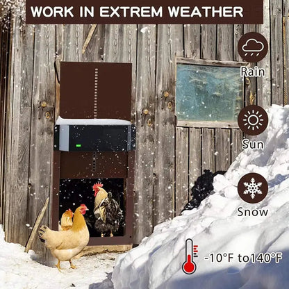 NNETM PCS Automatic Chicken House Coop Door Light-Sensitive Night And Morning Delay Auto Guard Door Opening V728-50712330-COOP-DOOR-CN