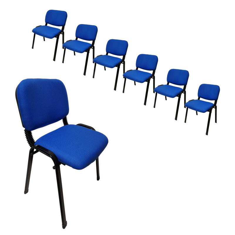 NNECN Stackable Office Conference Visitor and Community Chairs (Set of 7-Blue) V728-AD-0256-BE