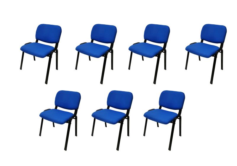 NNECN Stackable Office Conference Visitor and Community Chairs (Set of 7-Blue) V728-AD-0256-BE