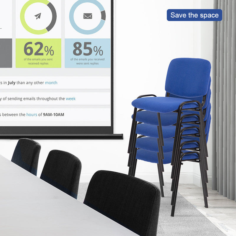 NNECN Stackable Office Conference Visitor and Community Chairs (Set of 7-Blue) V728-AD-0256-BE