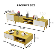 NNECN Modern TV Stand Side table & Coffee Table package for Living Room V728-CN730862