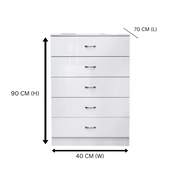 NNECN 5 Layer White Drawer Chest Storage with Bedside Table V728-CN730863