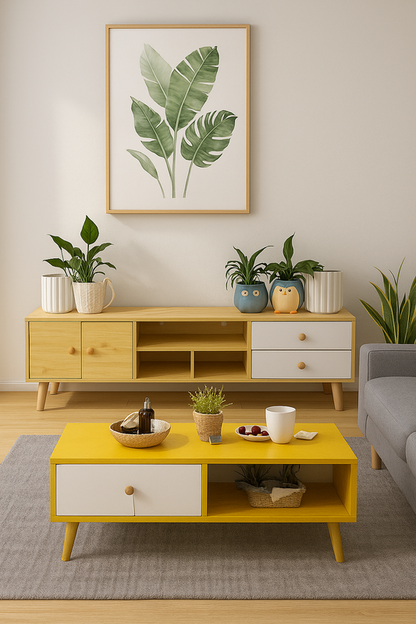 NNECN Modern Living Room TV Stand Table Set V728-CN730864
