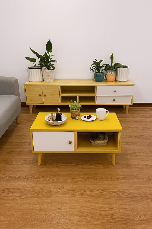 NNECN Modern Living Room TV Stand Table Set V728-CN730864