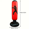 1Pc Inflatable Fitness Boxing Bag Stand - Durable Martial Arts Training Aid(Red)