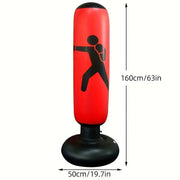 1Pc Inflatable Fitness Boxing Bag Stand - Durable Martial Arts Training Aid(Red)