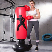 1Pc Inflatable Fitness Boxing Bag Stand - Durable Martial Arts Training Aid(Red)