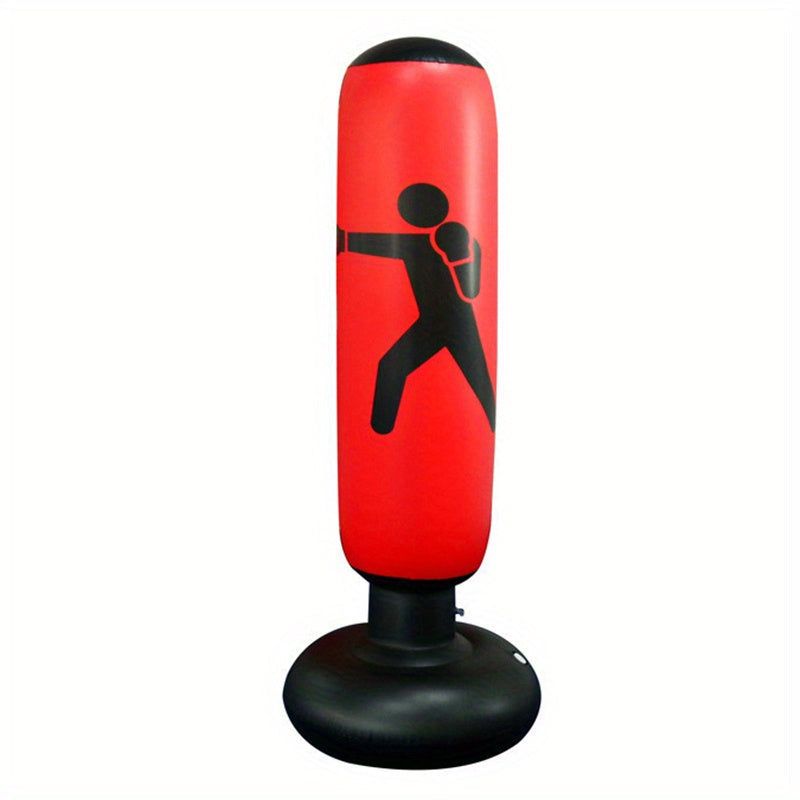 1Pc Inflatable Fitness Boxing Bag Stand - Durable Martial Arts Training Aid(Red)