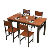 NNECN Wood & Steel Dining Set (Oak & Black) V728-NNE003-DINING-SET
