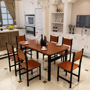 NNECN Wood & Steel Dining Set (Oak & Black) V728-NNE003-DINING-SET