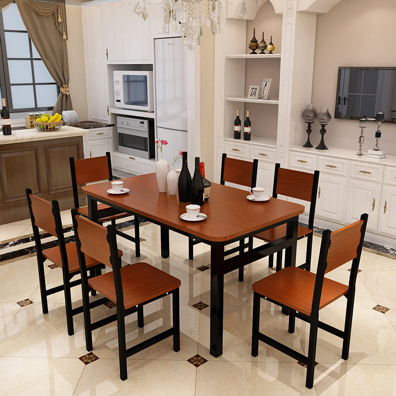 NNECN Wood & Steel Dining Set (Oak & Black) V728-NNE003-DINING-SET