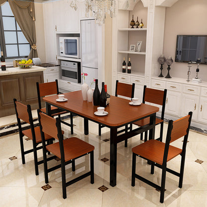 NNECN Wood & Steel Dining Set (Oak & Black) V728-NNE003-DINING-SET