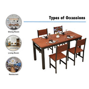NNECN Wood & Steel Dining Set (Oak & Black) V728-NNE003-DINING-SET
