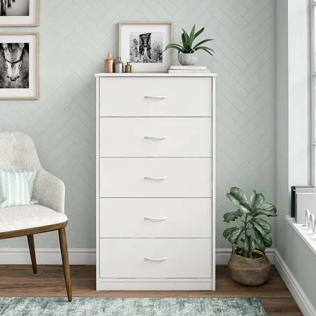 NNECN Classic Elegance: Five-Drawer Chest for Organized Living V728-NNE004-DRAWER-CHESTS