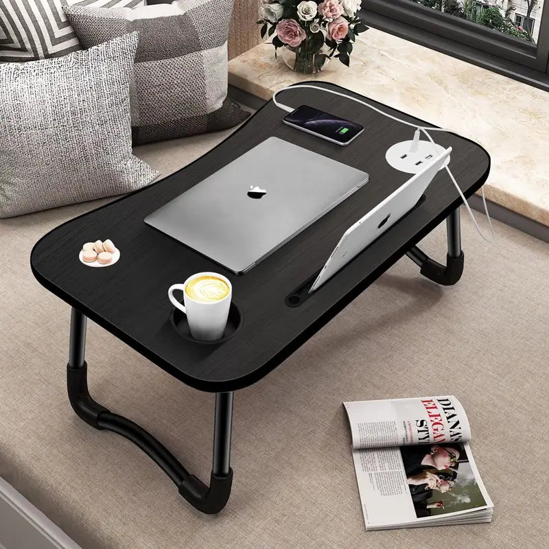 NNECN Laptop Desk Bed Table Tray Folding Breakfast Table Portable Lap Standing Desk Notebook Stand Reading V728-NNE008-LAPTOP-TABLE