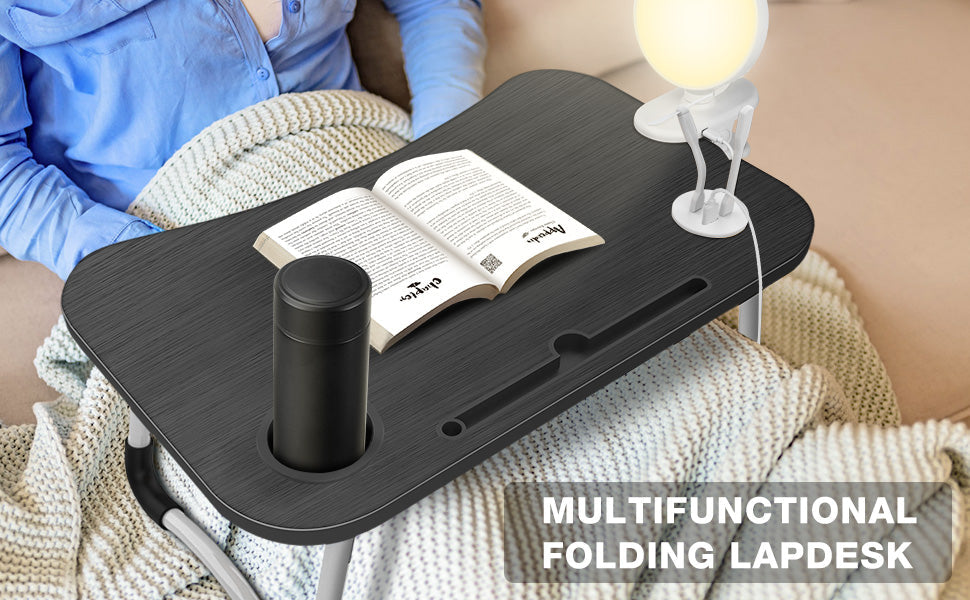 NNECN Laptop Desk Bed Table Tray Folding Breakfast Table Portable Lap Standing Desk Notebook Stand Reading V728-NNE008-LAPTOP-TABLE