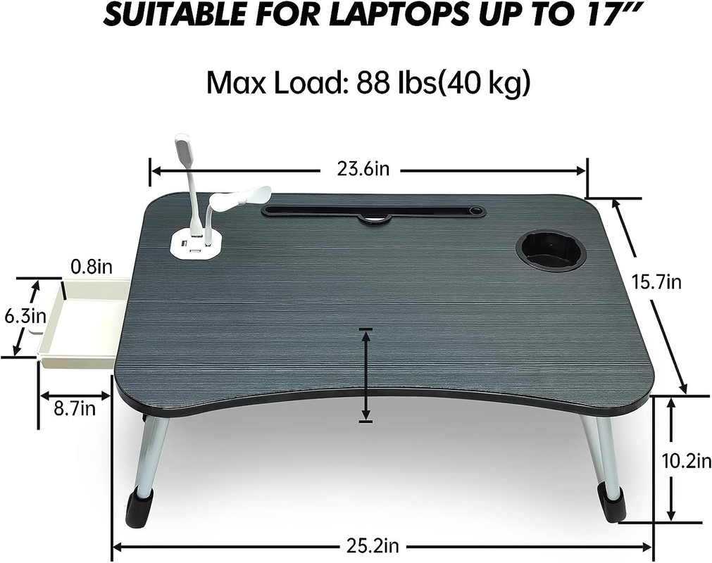 NNECN Laptop Desk Bed Table Tray Folding Breakfast Table Portable Lap Standing Desk Notebook Stand Reading V728-NNE008-LAPTOP-TABLE