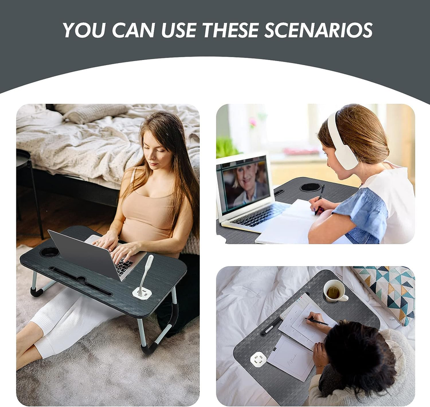 NNECN Laptop Desk Bed Table Tray Folding Breakfast Table Portable Lap Standing Desk Notebook Stand Reading V728-NNE008-LAPTOP-TABLE