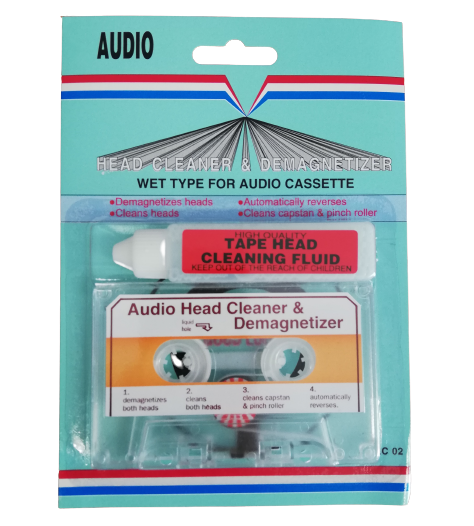 Audio Cassette Head Cleaner with Demagnetizer & Cleaning Fluid KC-02 V729-U-KC02
