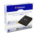 Verbatim External Slim Blue-ray Writer Ultra HD 4K Type-C Connection, USB 3.1 Gen1. Includes Nero Burning V729-U-USV-43888