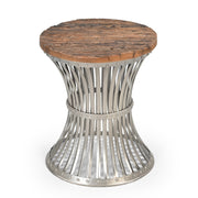 INVERTED WOOD AND IRON SIDE TABLE V742-M10386