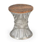 INVERTED WOOD AND IRON SIDE TABLE V742-M10386