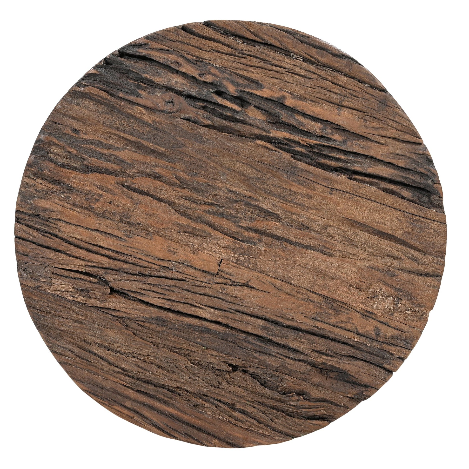 INVERTED WOOD AND IRON SIDE TABLE V742-M10386